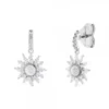 Pendientes Largos Eguzkilore Plata y Circonitas Blancas