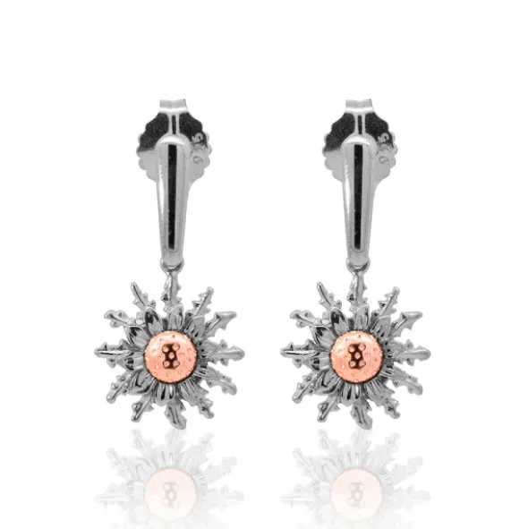 Pendientes Largos Eguzkilore Rutenio y Rosa