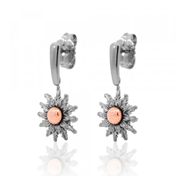 Pendientes Largos Eguzkilore Rutenio y Rosa
