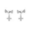 Pendientes Lazo y Cruz de Plata
