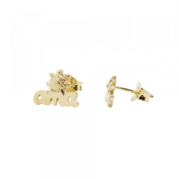 Pendientes Letras Ama Plata Dorada