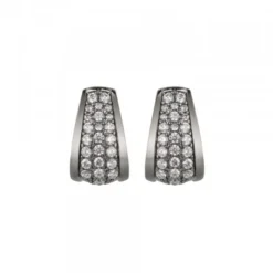 Pendientes London Plata Negra y Circonitas Blancas