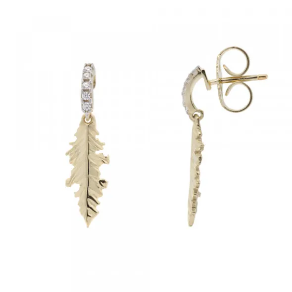 Pendientes Mari Plata Dorada y Circonitas Blancas