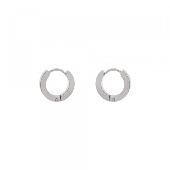 Pendientes Mini Aro Acero Acabado Mate 13mm