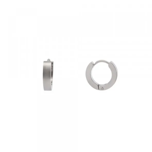 Pendientes Mini Aro Acero Acabado Mate 13mm