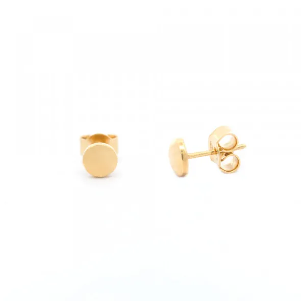 Pendientes Mini Botón Plata Dorada