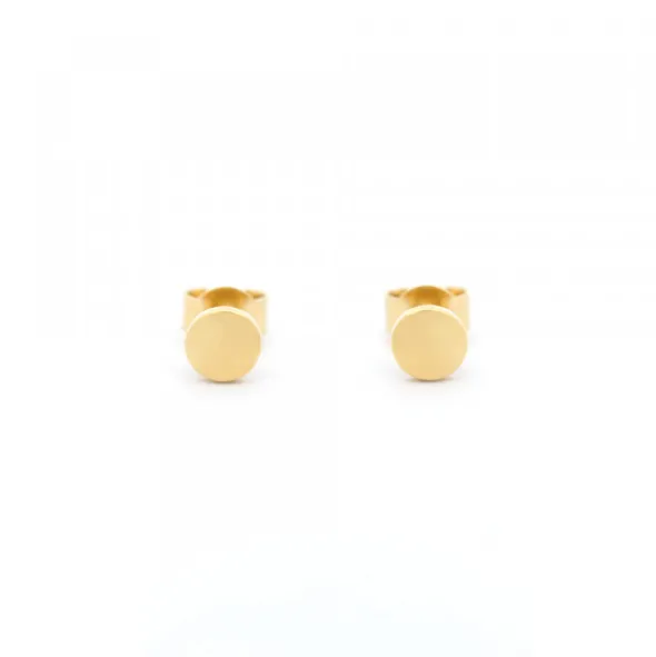 Pendientes Mini Botón Plata Dorada