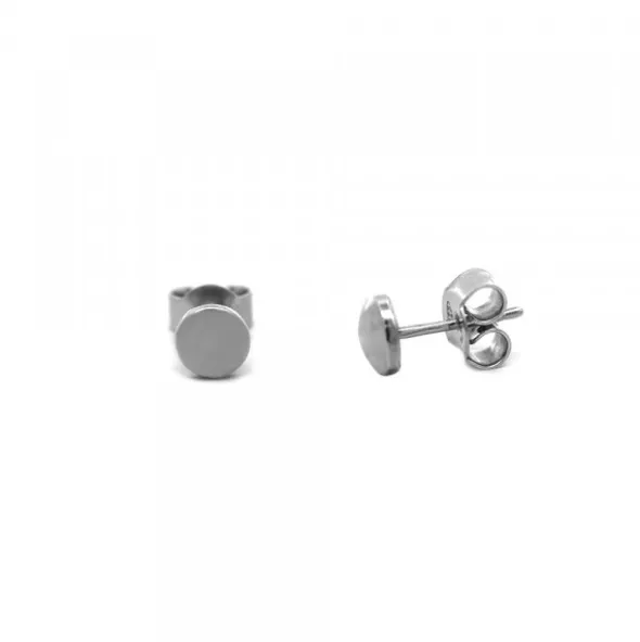 Pendientes Mini Botón Rutenio