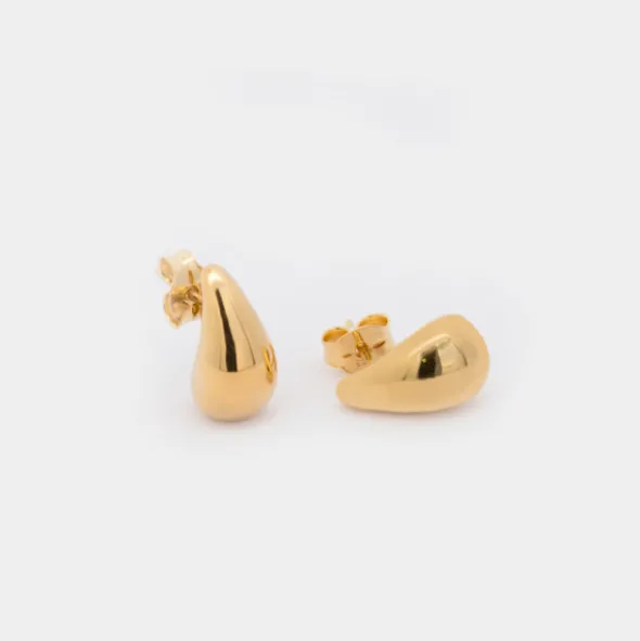 Pendientes Mini Gota Plata Dorada 10mm