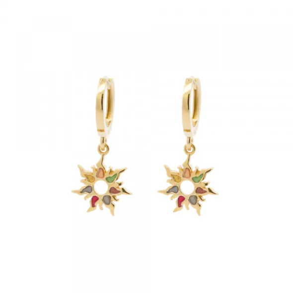 Pendientes Mountain Aro Plata Dorada Multicolor