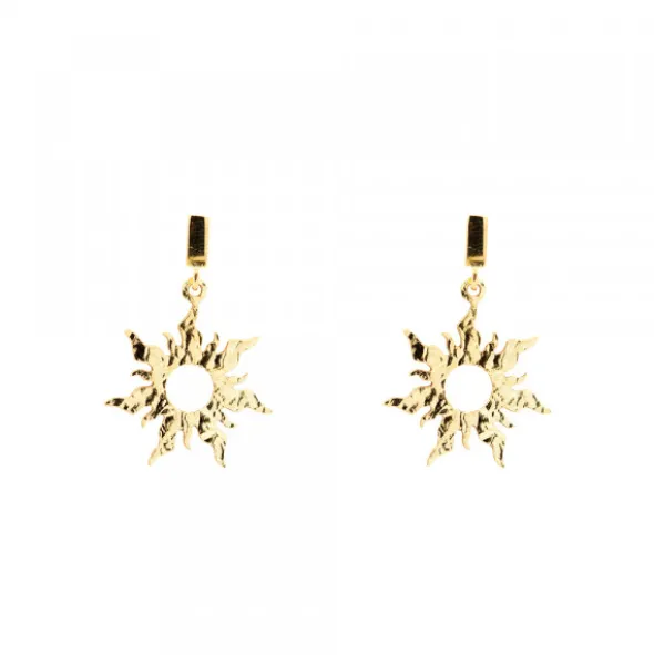 Pendientes Mountain Largos de Plata Dorada 20mm