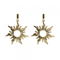 Pendientes Mountain Largos de Plata Dorada 30mm