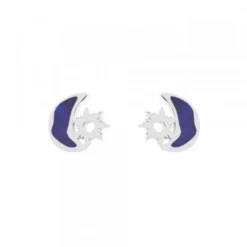 Pendientes Mountain Plata con Esmalte Azul