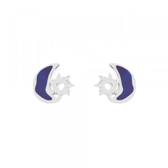 Pendientes Mountain Plata con Esmalte Azul