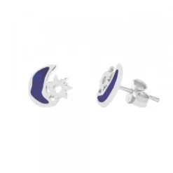 Pendientes Mountain Plata con Esmalte Azul