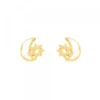 Pendientes Mountain Plata Dorada con Esmalte Blanco