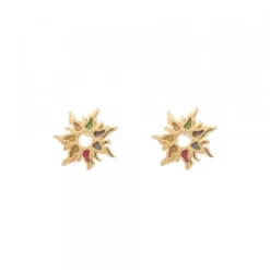 Pendientes Mountain Plata Dorada Multicolor