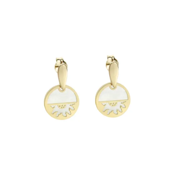 Pendientes Plata Dorada y Nácar Eguzkilore
