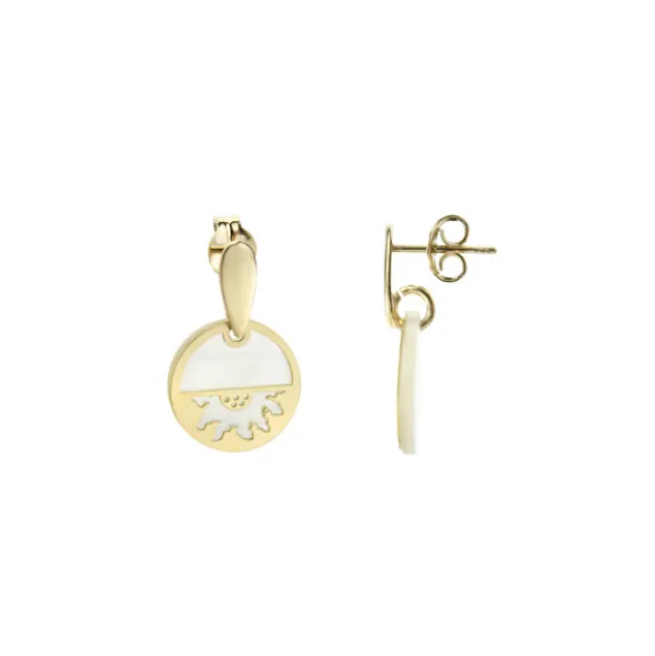Pendientes Plata Dorada y Nácar Eguzkilore