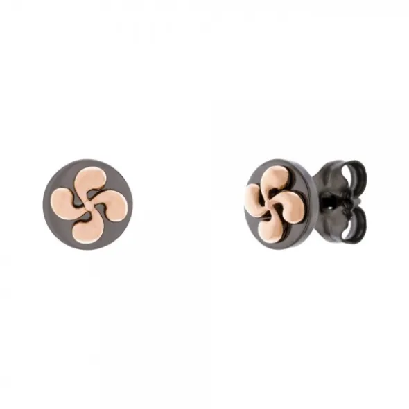 Pendientes R-Chic Lauburu Plata Rosa