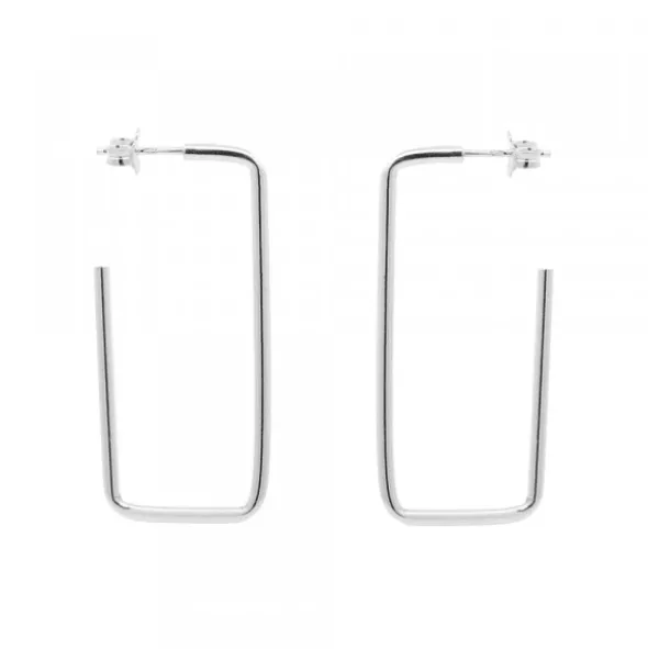 Pendientes Rectangulares Plata 40mm
