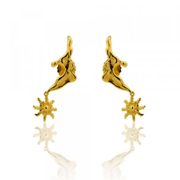 Pendientes Ur de Plata Dorada