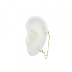 Piercing Cadena Doble Cripa Plata Dorada