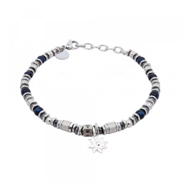 Pulsera Acero con Lapislázuli