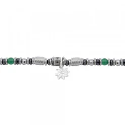 Pulsera Acero Cuentas Jade Verde