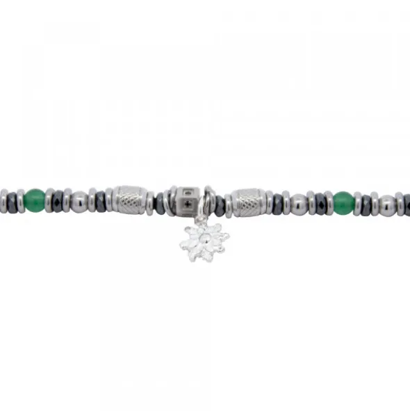 Pulsera Acero Cuentas Jade Verde