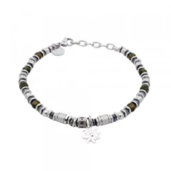 Pulsera Acero Cuentas Ojo de Tigre