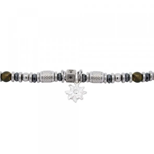 Pulsera Acero Cuentas Ojo de Tigre