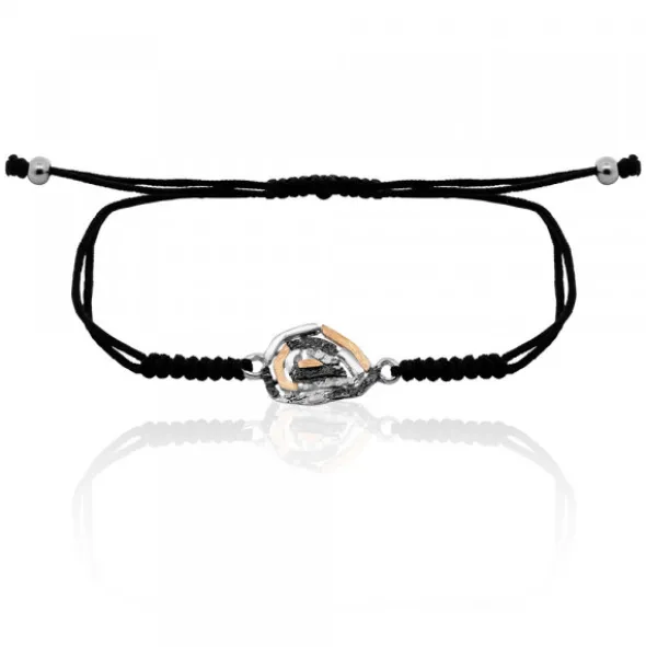 Pulsera Almendra de Vitoria Silueta Plata con Lámina de Oro