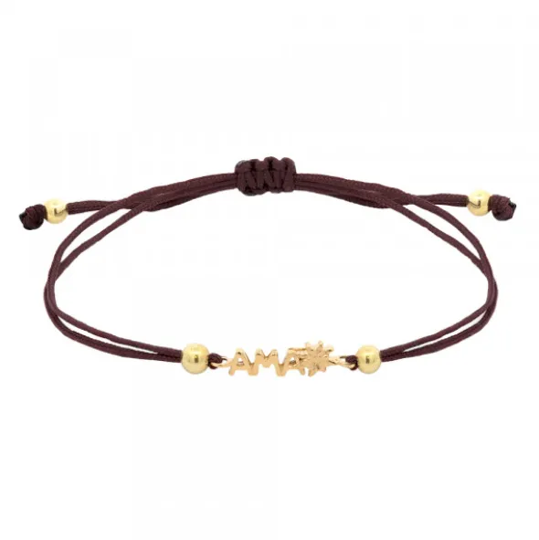 Pulsera Ama Berria Macramé Plata Dorada