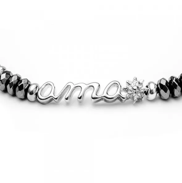 Pulsera Ama de Plata con Hematites