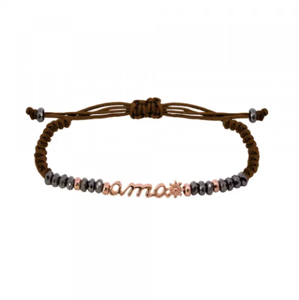 Pulsera Ama de Plata Rosa con Hematites