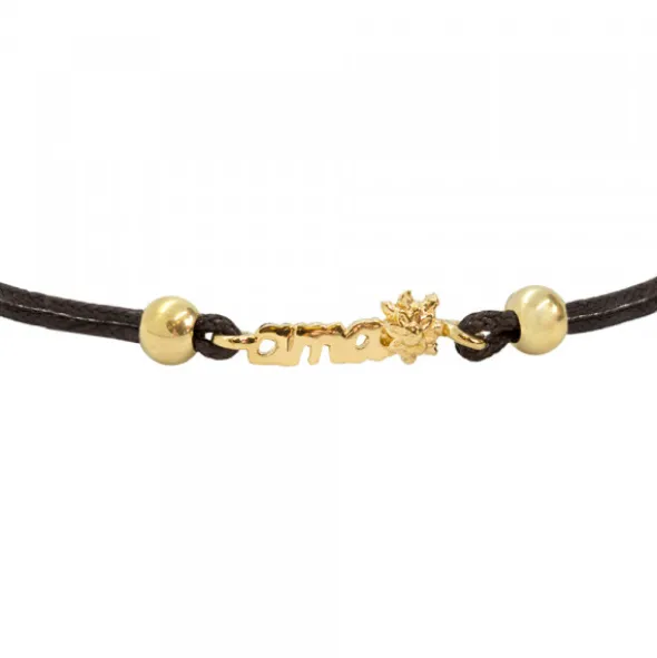 Pulsera Ama Macramé de Plata Dorada