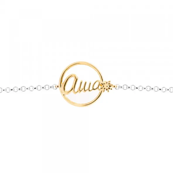 Pulsera Ama Plata Dorada con Cadena