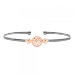 Pulsera Anuk Plata Rosa Rígida