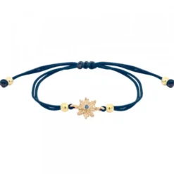 Pulsera Basic Colors Hilo Azul Plata Dorada