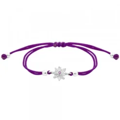 Pulsera Basic Colors Hilo Morado Plata