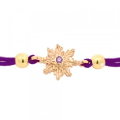 Pulsera Basic Colors Hilo Morado Plata Dorada