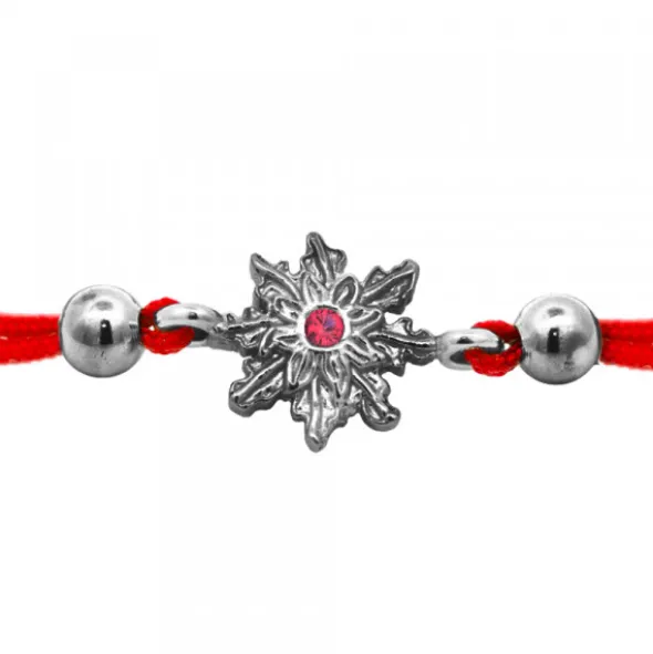 Pulsera Basic Colors Hilo Rojo Rutenio y Circonita Roja