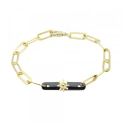 Pulsera Bayona Eslabones Plata Dorada y Rutenio