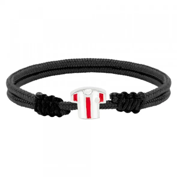 Pulsera Camiseta Rojiblanca Charm Plata
