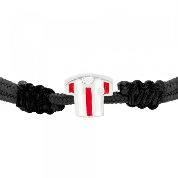 Pulsera Camiseta Rojiblanca Charm Plata