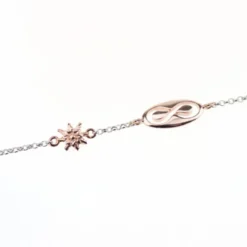 Pulsera Chapa Infinito Calado y Eguzkilore Plata Rosa