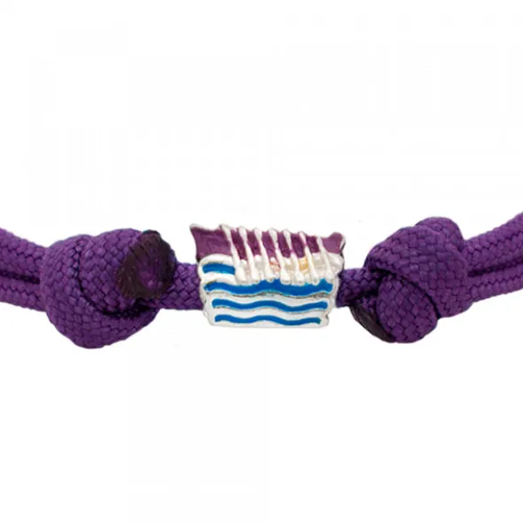 Pulsera Charm Trainera Morada de Plata