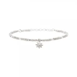 Pulsera Eguzkilore Cadena Mallina Facetada Plata