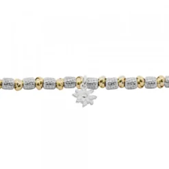 Pulsera Eguzkilore Martelé Plata Bicolor